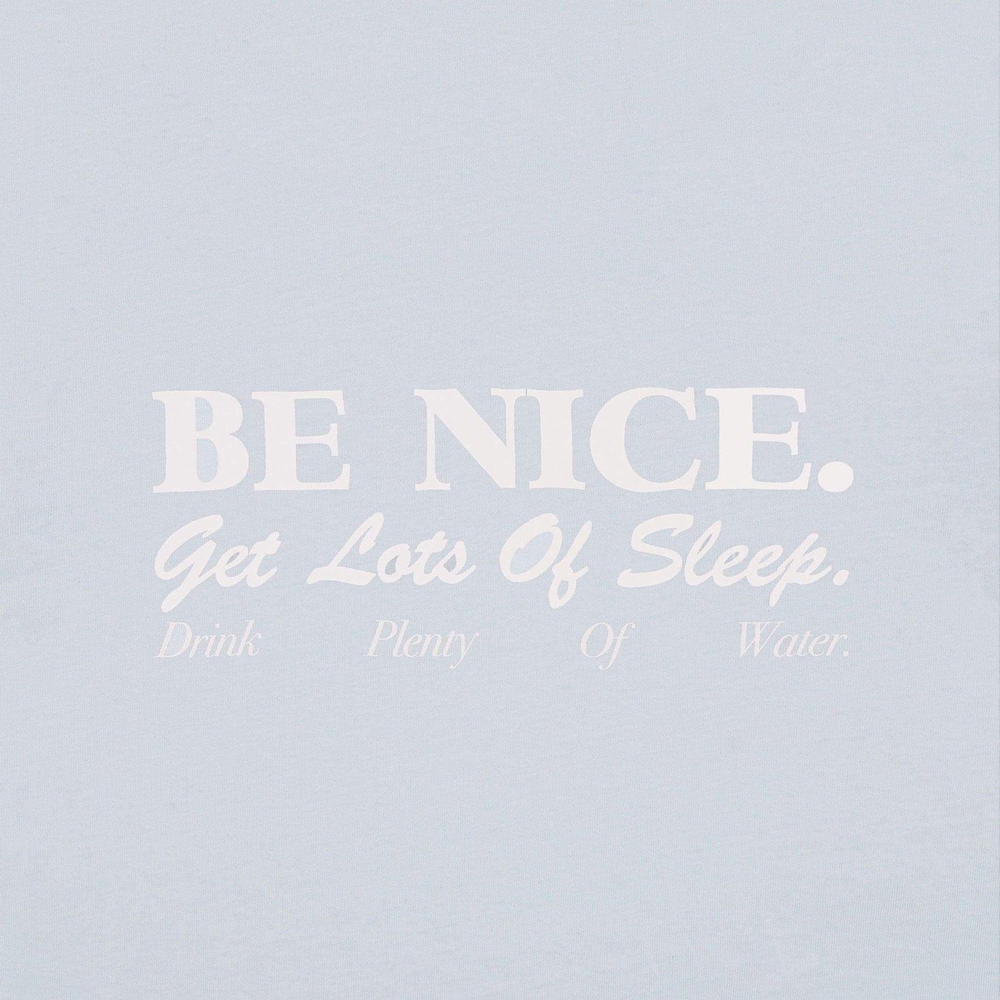 SPORTY & RICH | BE NICE CROPPED T-SHIRT { BABY BLUE/WHITE