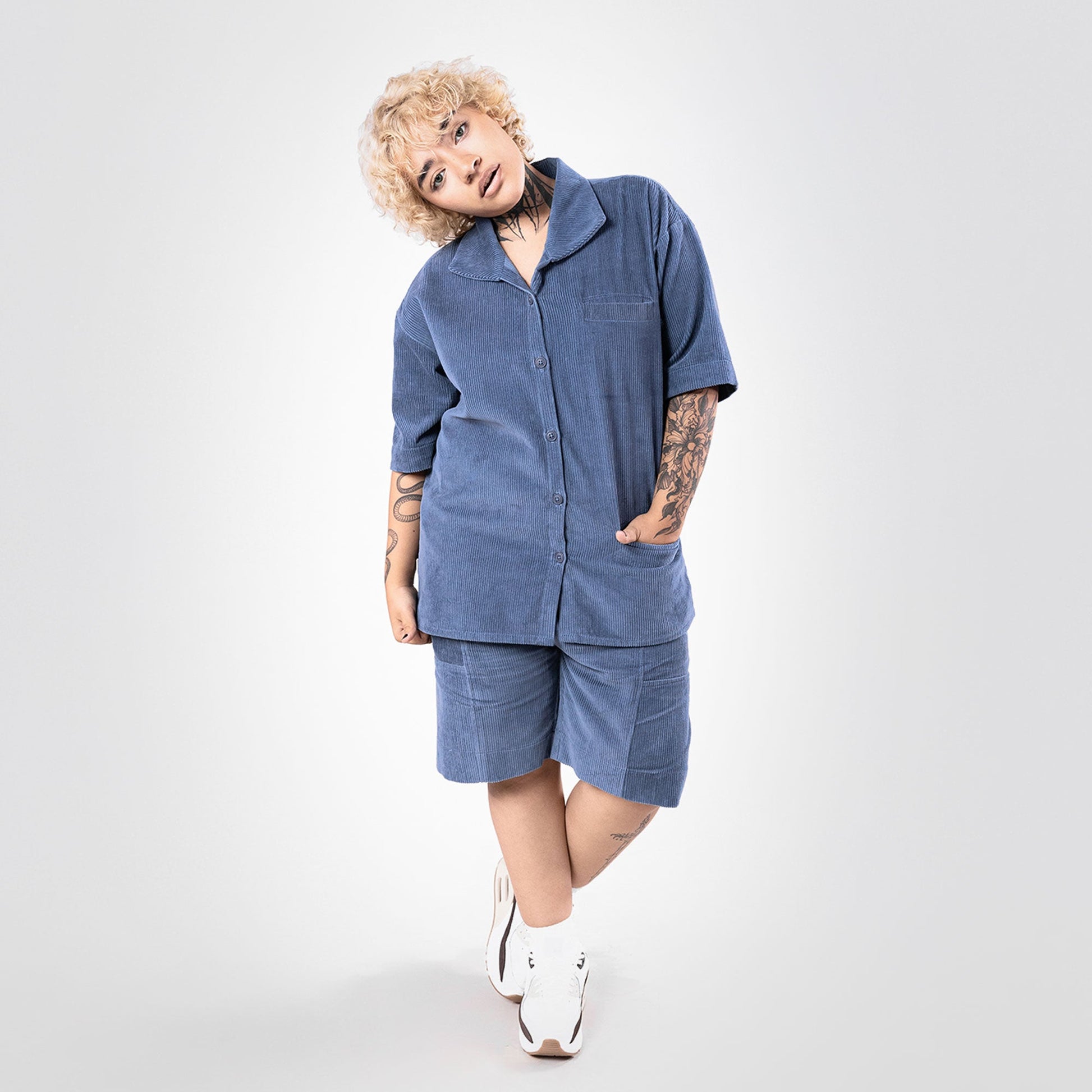 SUPERKICKS | CORDUROY SHORTS { ESTATE BLUE