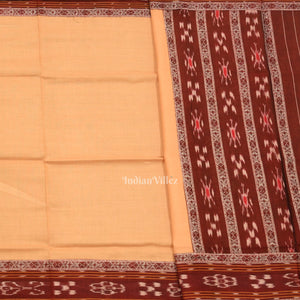 Maroon Cream Flower Buti Odisha Ikat  Sambalpuri Dress Set & Dupatta