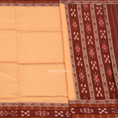 Maroon Cream Flower Buti Odisha Ikat  Sambalpuri Dress Set & Dupatta