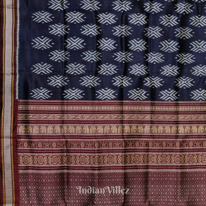 Berry Blue Dongria Border Contemporary Silk Saree