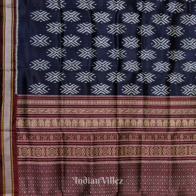 Berry Blue Dongria Border Contemporary Silk Saree