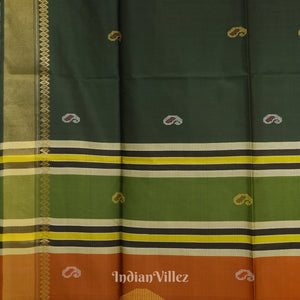 Green With Copper Pure Bishnupuri Silk Saree