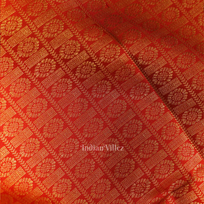 Blood Red pure Kanjivaram Silk Saree with  Zari Brocade