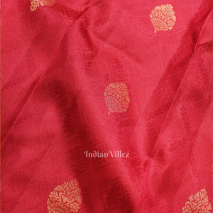 Cherry Red Pure Kanjivaram Silk Saree with Zari Brocade