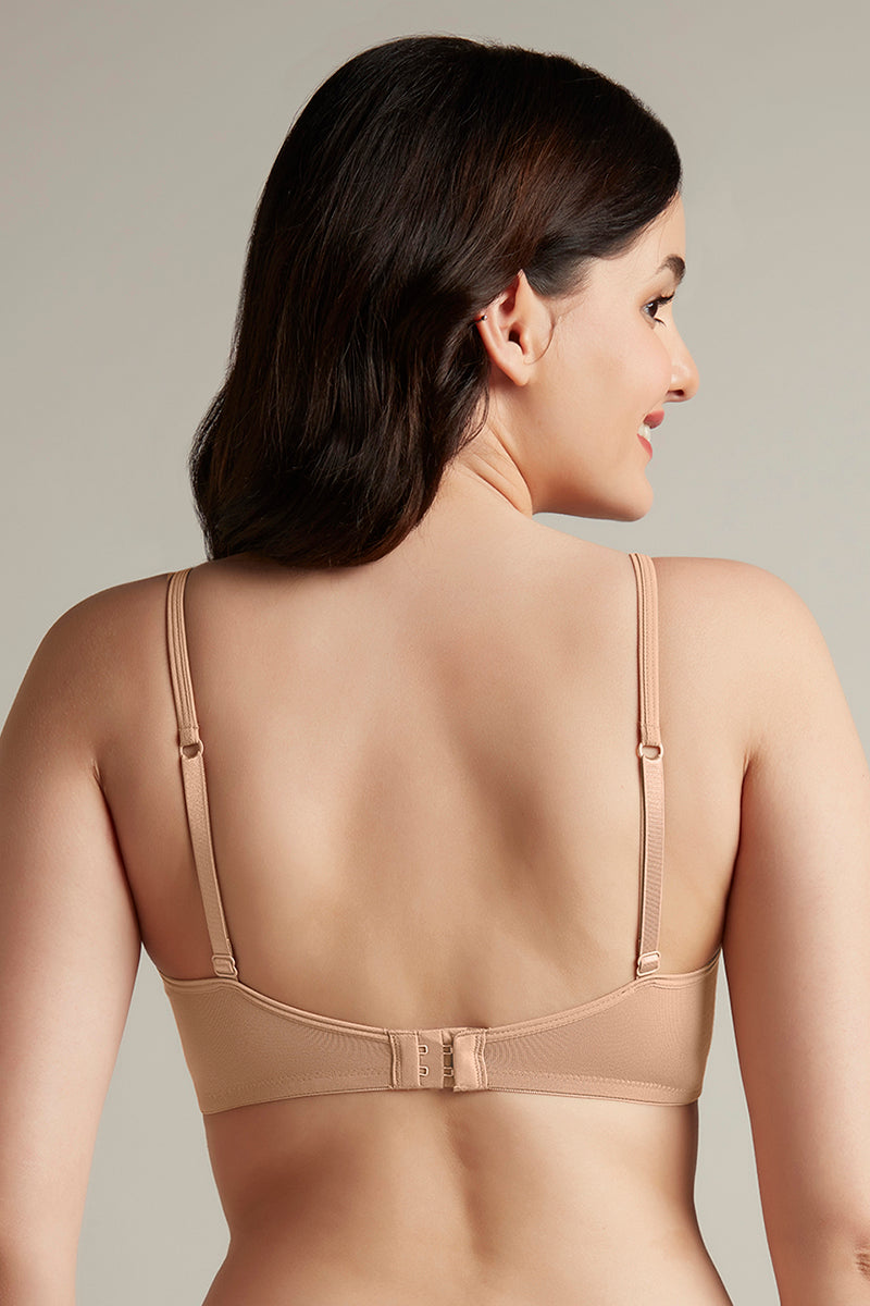 Daily Support Non Padded Non-Wired Cotton Bra - Sandalwood