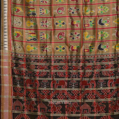 Moss Green Nabakothi Odisha Ikat Khandua Silk Saree