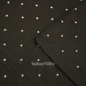 Black Floral Motif Odisha Ikat  Bomkai Cotton Fabric