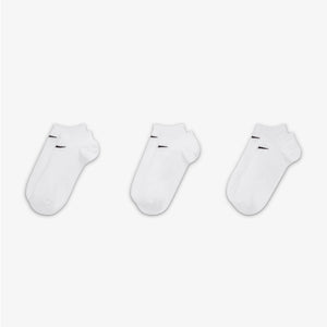 NIKE | PERFORMANCE LIGHTWEIGHT TRAINING NO-SHOW SOCKS (3 PAIRS) { WHITE/WHITE