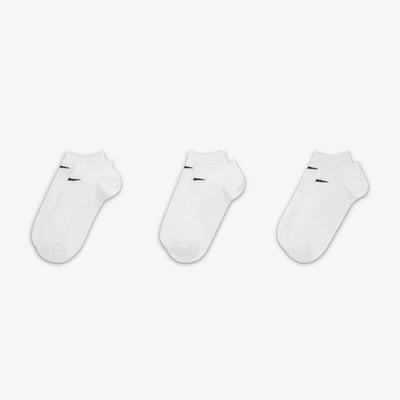 NIKE | PERFORMANCE LIGHTWEIGHT TRAINING NO-SHOW SOCKS (3 PAIRS) { WHITE/WHITE