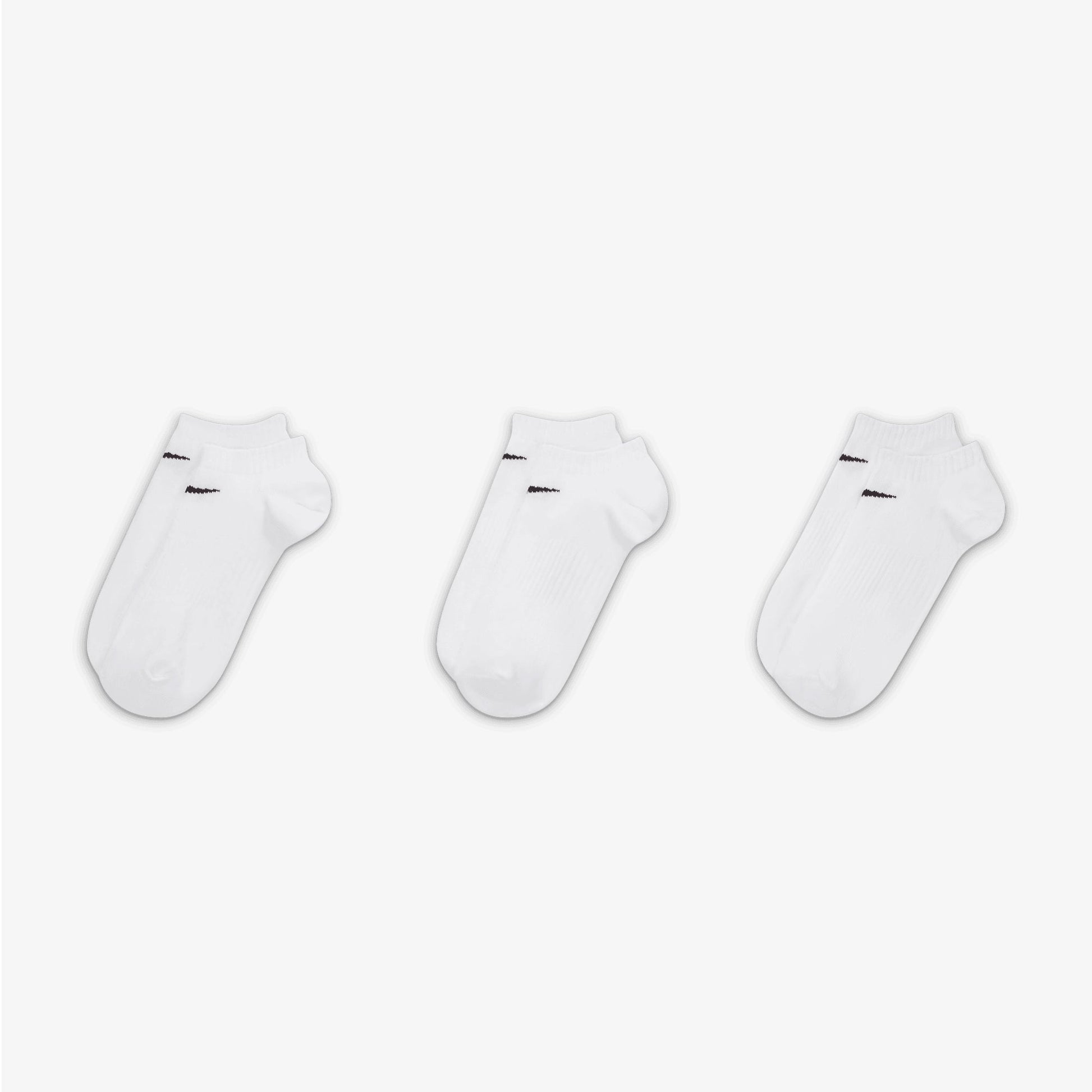 NIKE | PERFORMANCE LIGHTWEIGHT TRAINING NO-SHOW SOCKS (3 PAIRS) { WHITE/WHITE