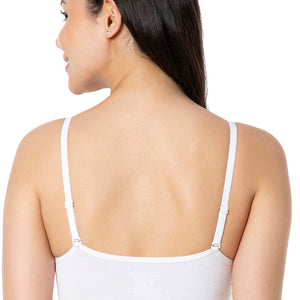 Solid Non Padded Non-Wired Cami Bra - White