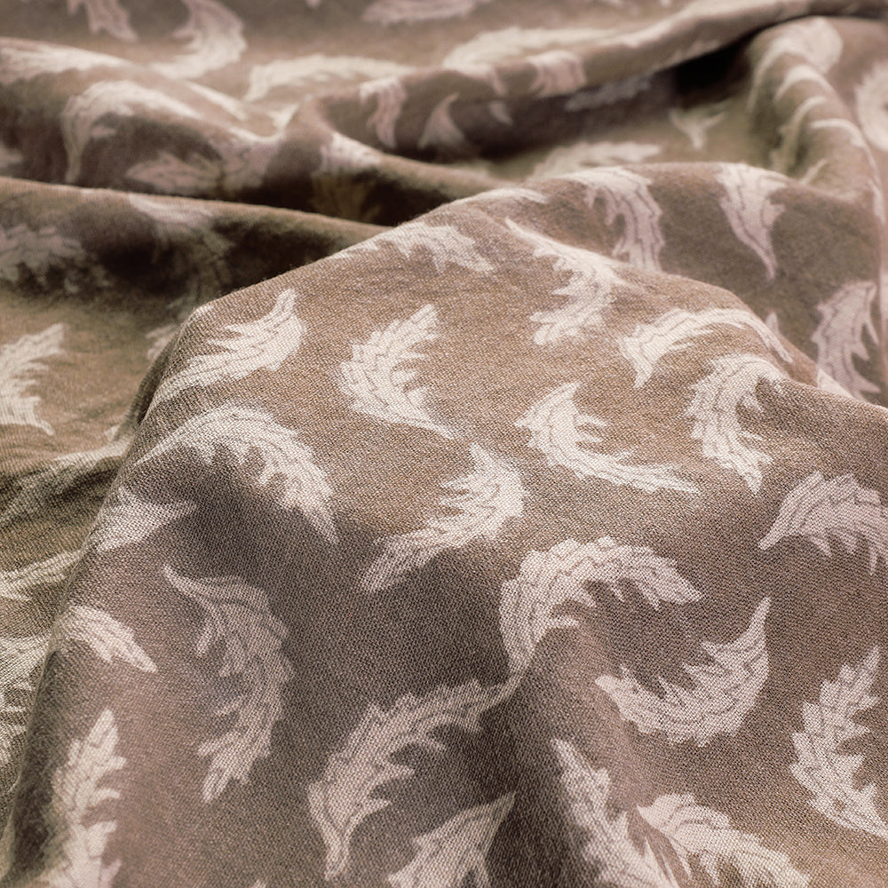 Brown - Kutchi Woolen Akola Hand Block Printed Fabric