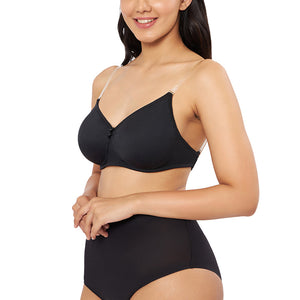 Classic Backless Padded & Non-wired Bra - Black