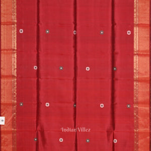Red Blue Pure Bishnupuri Silk Saree