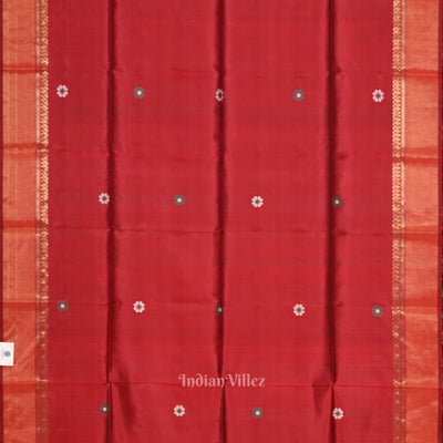 Red Blue Pure Bishnupuri Silk Saree