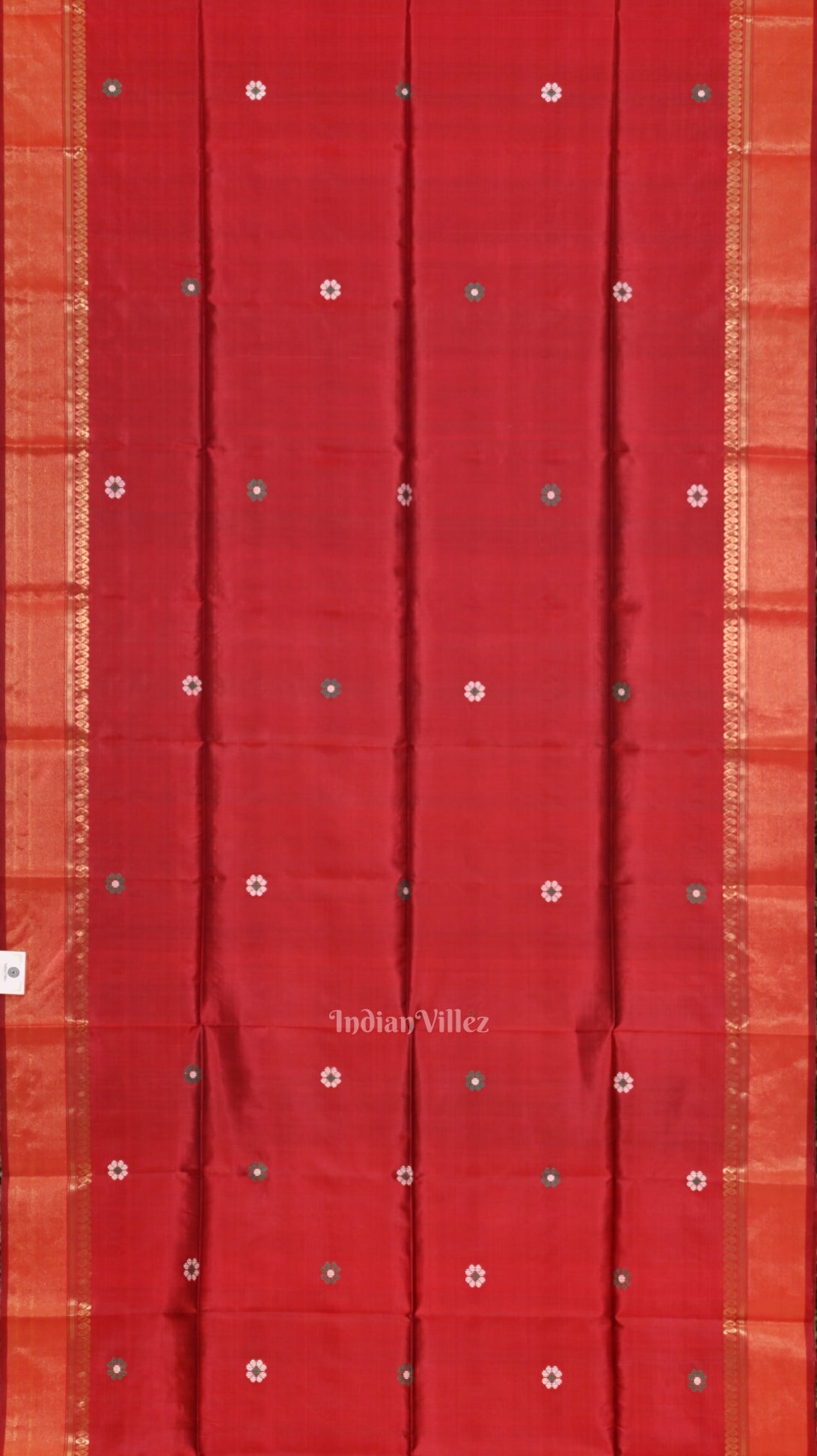 Red Blue Pure Bishnupuri Silk Saree