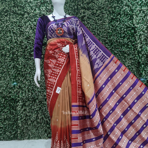 Cream With Multi Color Buti Design Odisha Ikat Contemporary Designer Saree