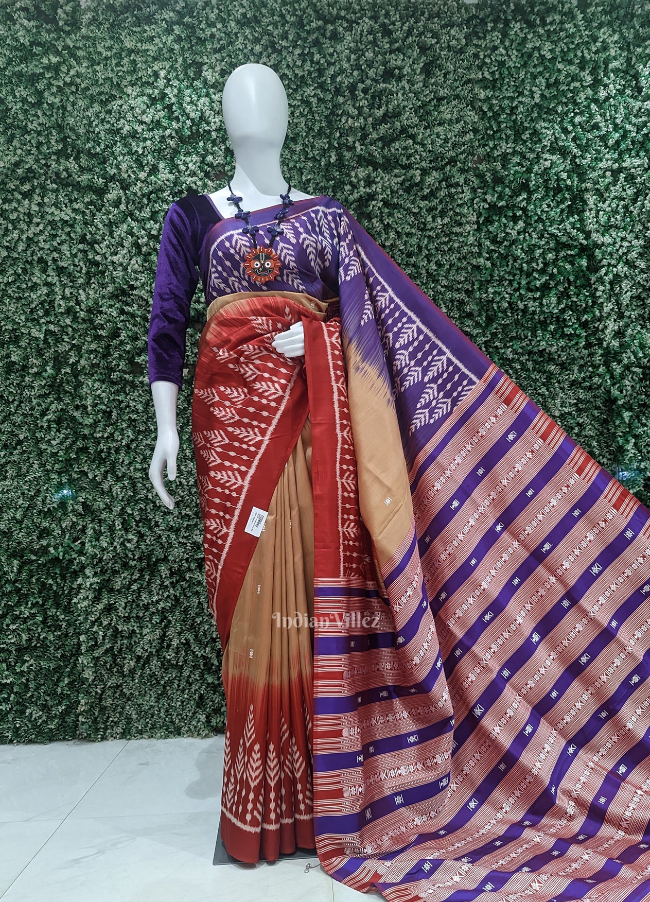 Cream With Multi Color Buti Design Odisha Ikat Contemporary Designer Saree