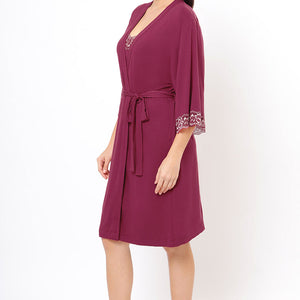 Lace Touch Sleep Robe - Anemone