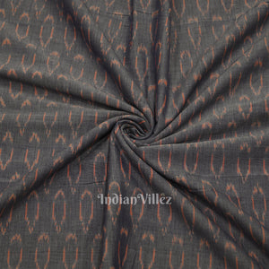 Cement Gray Geometric Pochampally Ikat Cotton Fabric