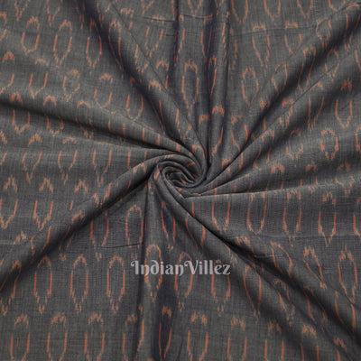 Cement Gray Geometric Pochampally Ikat Cotton Fabric