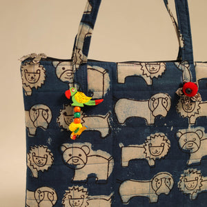 Blue - Handcrafted Quilted Cotton Handbag 16