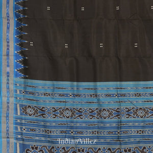 Black Cupper Sulphate Butta Odisha Ikat Khandua Silk Saree