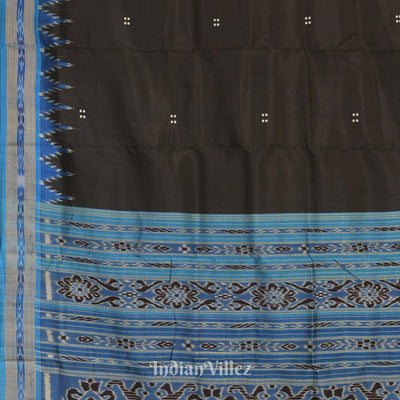 Black Cupper Sulphate Butta Odisha Ikat Khandua Silk Saree