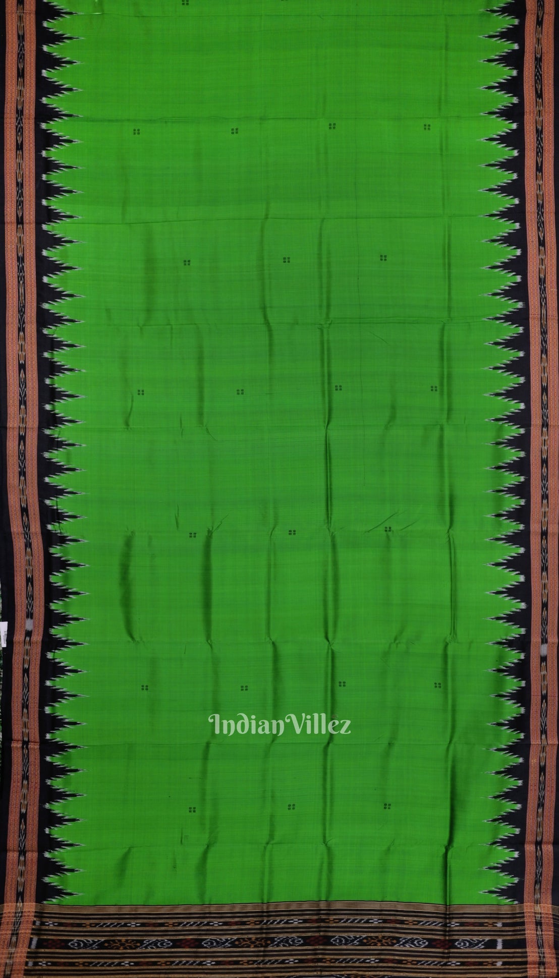 Green Butta Design Odisha Ikat Khandua Silk Saree