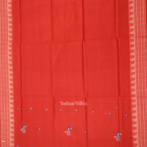 Blue with Red Doll Odisha Ikat  Sambalpuri Dress Material & Dupatta