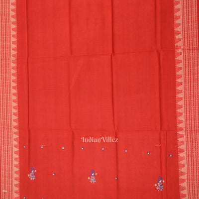 Blue with Red Doll Odisha Ikat  Sambalpuri Dress Material & Dupatta