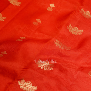 Exclusive Red Bridal Brocade Kanjivaram Silk Saree