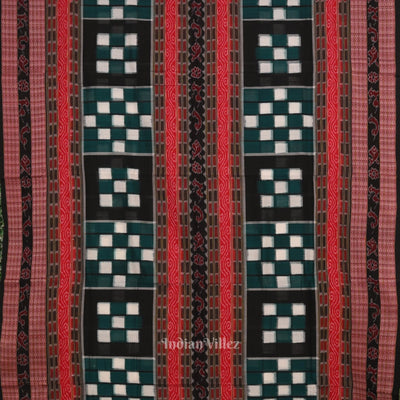 Multi Color Odisha Sambalpuri Pure Cotton  Pasapali Saree