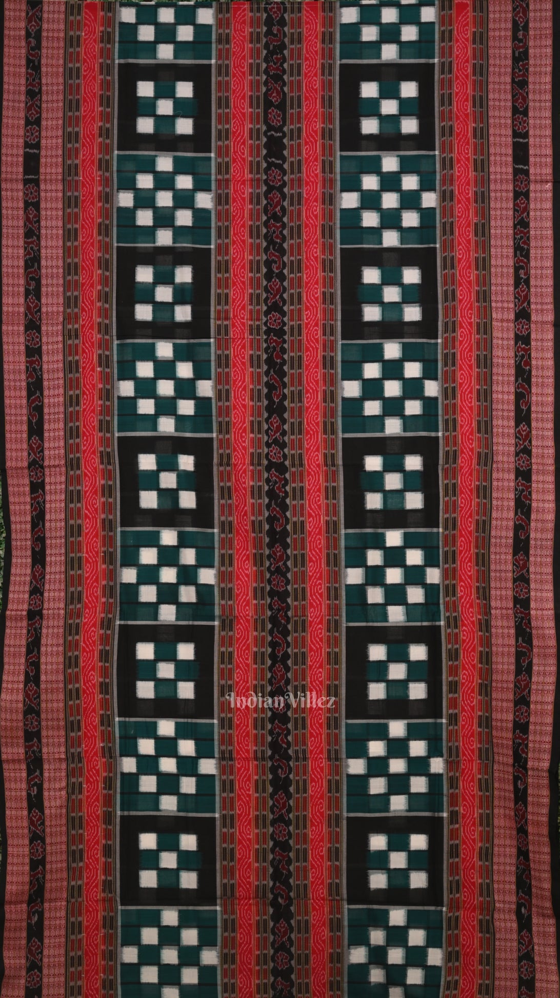 Multi Color Odisha Sambalpuri Pure Cotton  Pasapali Saree