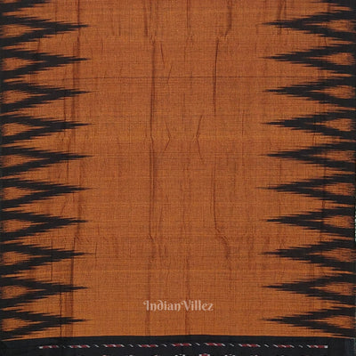 Brown Black Kargil Kumbha Maniabandha Cotton Saree