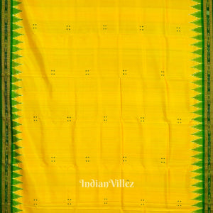 Yellow Butta Design Odisha Ikat Khandua Silk Saree