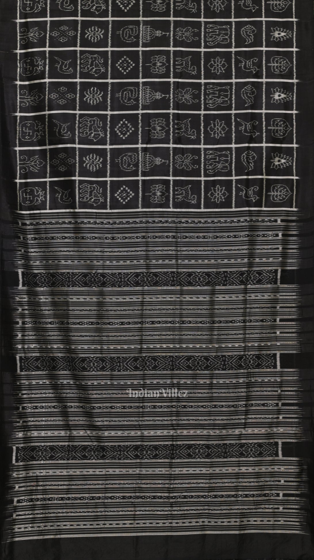Black Nabakothi Odisha Ikat Contemporary Designer Saree