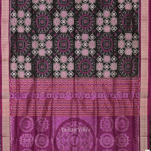 Black Purple Body Pasapali Sambalpuri Silk Saree