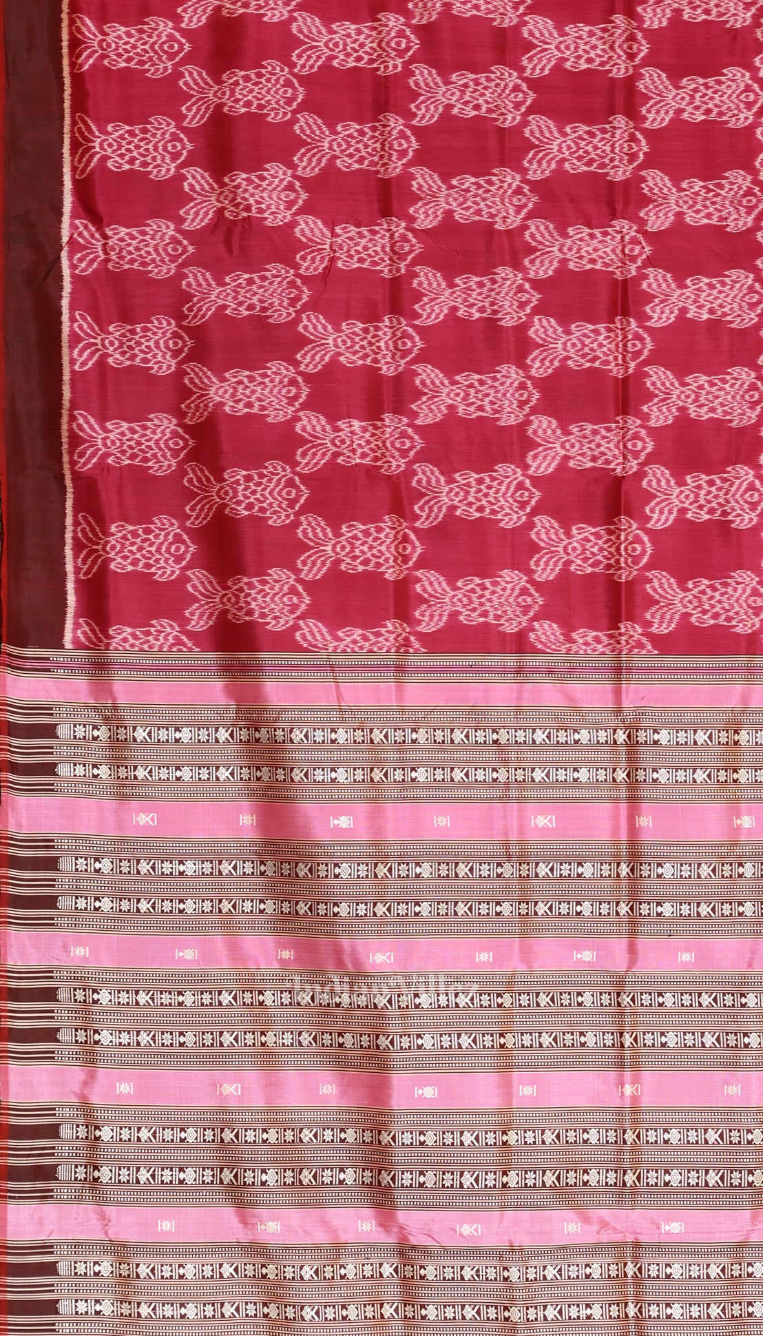 Wine Contemporary Odisha Handloom Silk Saree