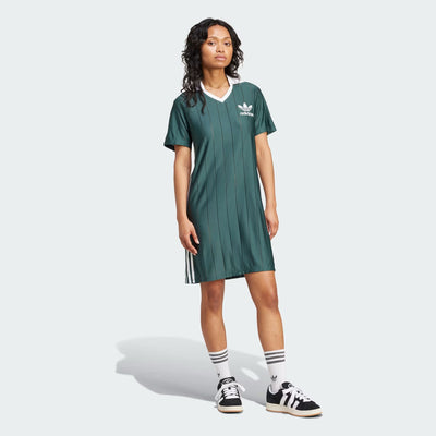 ADIDAS ORIGINALS | ADICOLOR 3-STRIPES PINSTRIPE DRESS { MINERAL GREEN