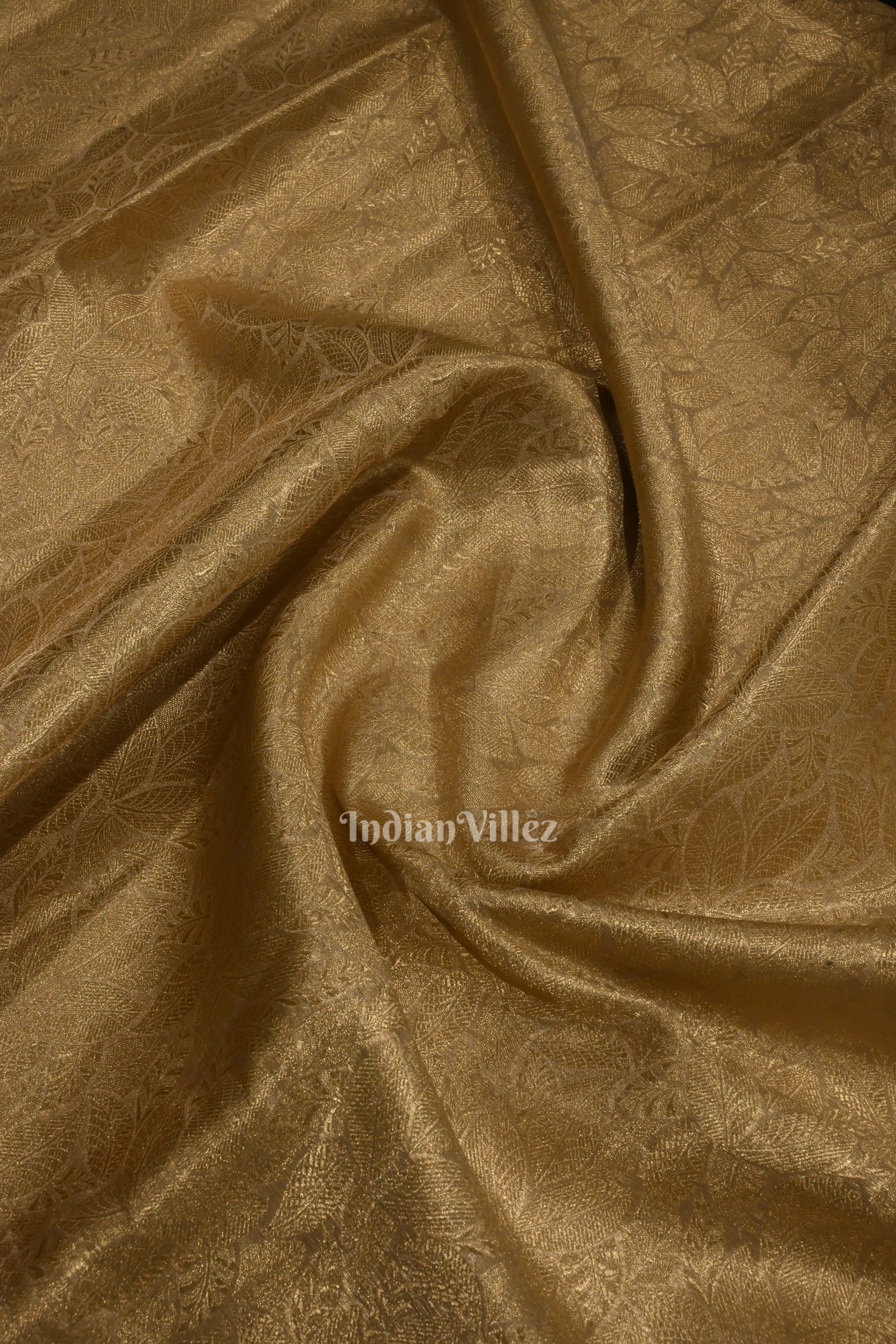 Gold Pearl Brocade Tissue Banarasi Saree