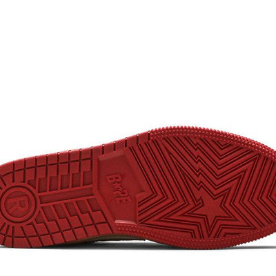 A Bathing Ape Bape Sta 93 Hi Red Orange Light Sand