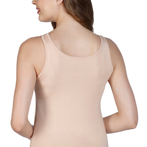 Broad Straps Body Hugging Modal Vest - Nude