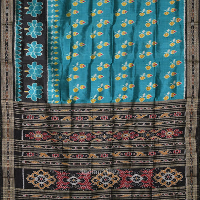 Blue Black Odisha Handloom Khandua Silk Saree