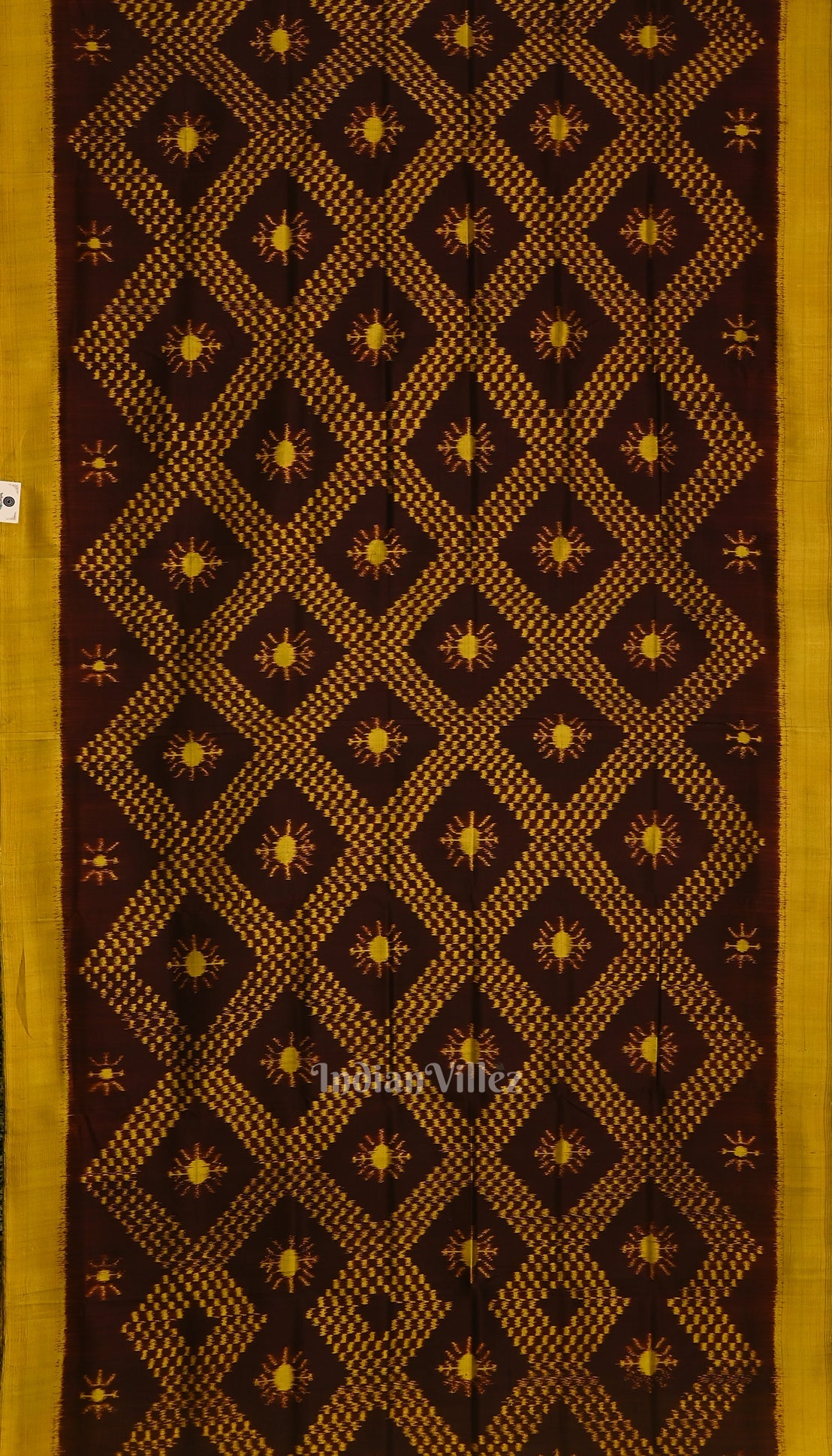 Coffee with Mustard Yellow Odisha Handloom Tarabali Contemporary Silk Saree