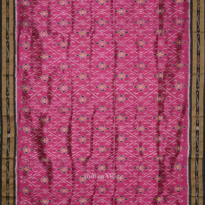 Purple Black Odisha Ikat Khandua Silk Saree