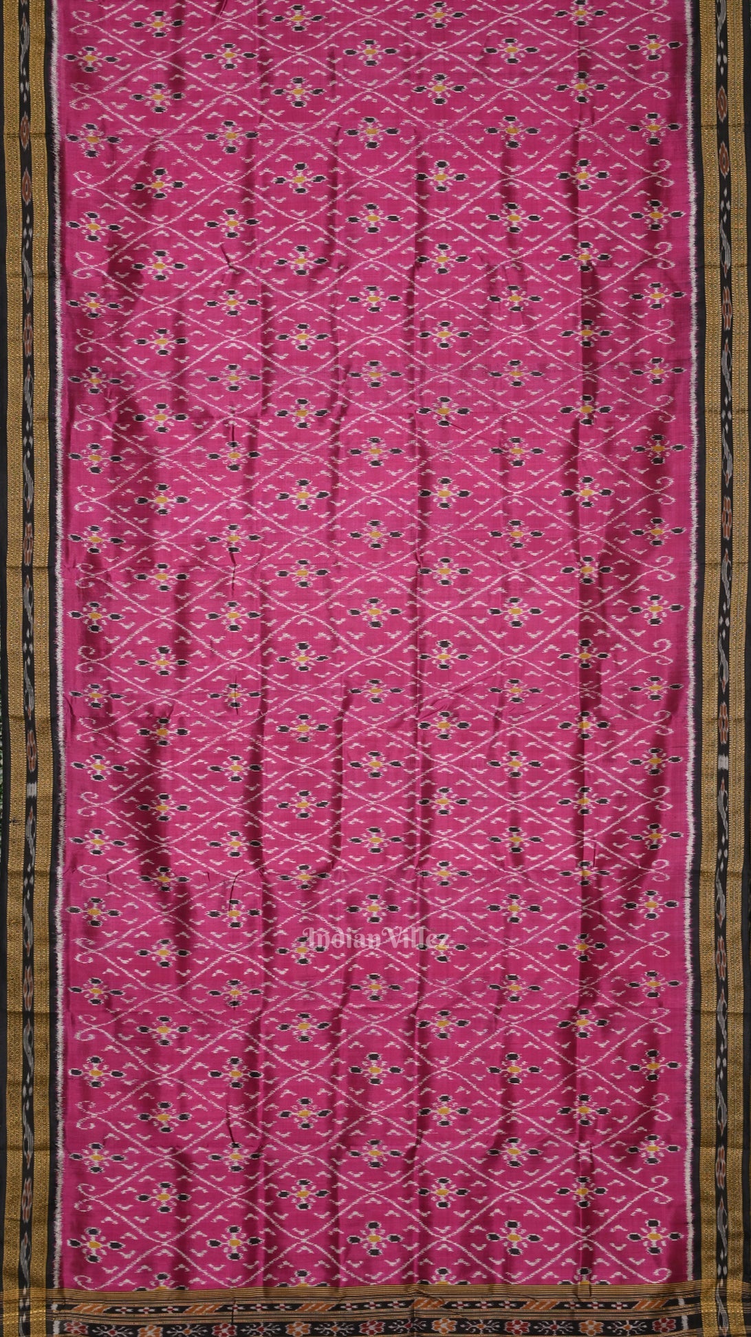 Purple Black Odisha Ikat Khandua Silk Saree