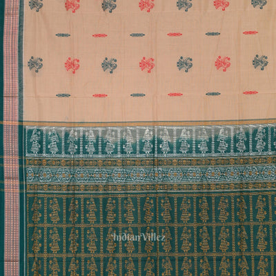 Cream Odisha Handloom Doll Theme Bomkai Cotton Saree