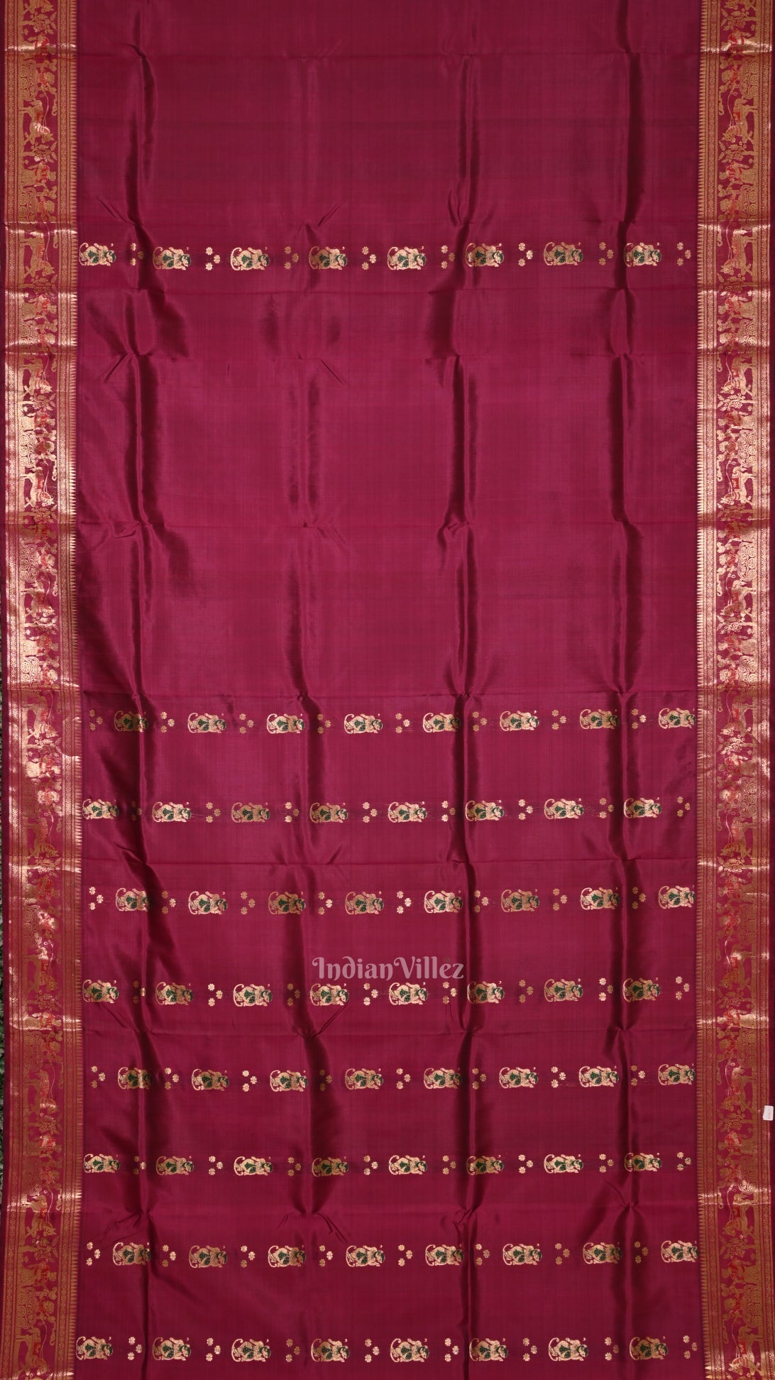 Purple Wine Handwoven Baluchari Silk Saree